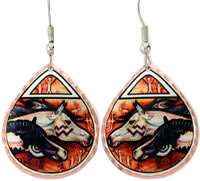 Native American - Petroglyph Horse Earrings