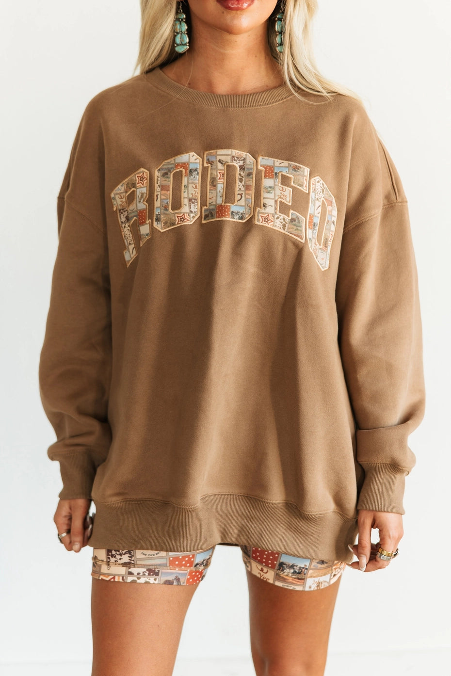 Buffalo Belle - Women's Varsity Brown Rodeo Sweater