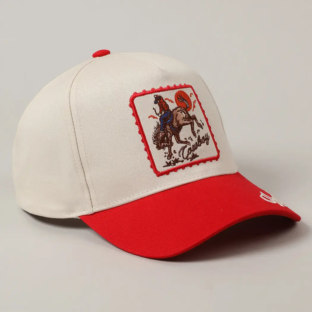 Buffalo Belle - Cowboy Patch Red Cap