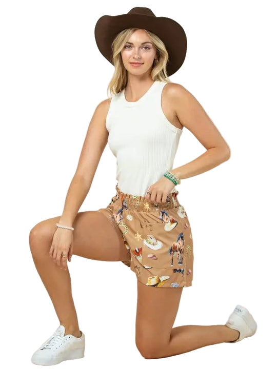 Buffalo Belle - Womens Western Elements Woven Shorts