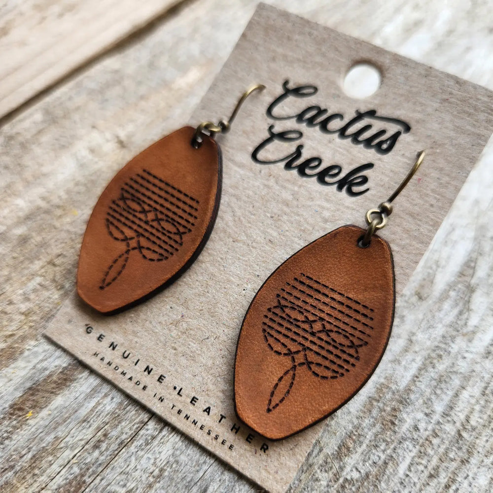 Cactus Creek - Dallas Tooled Leather Earrings