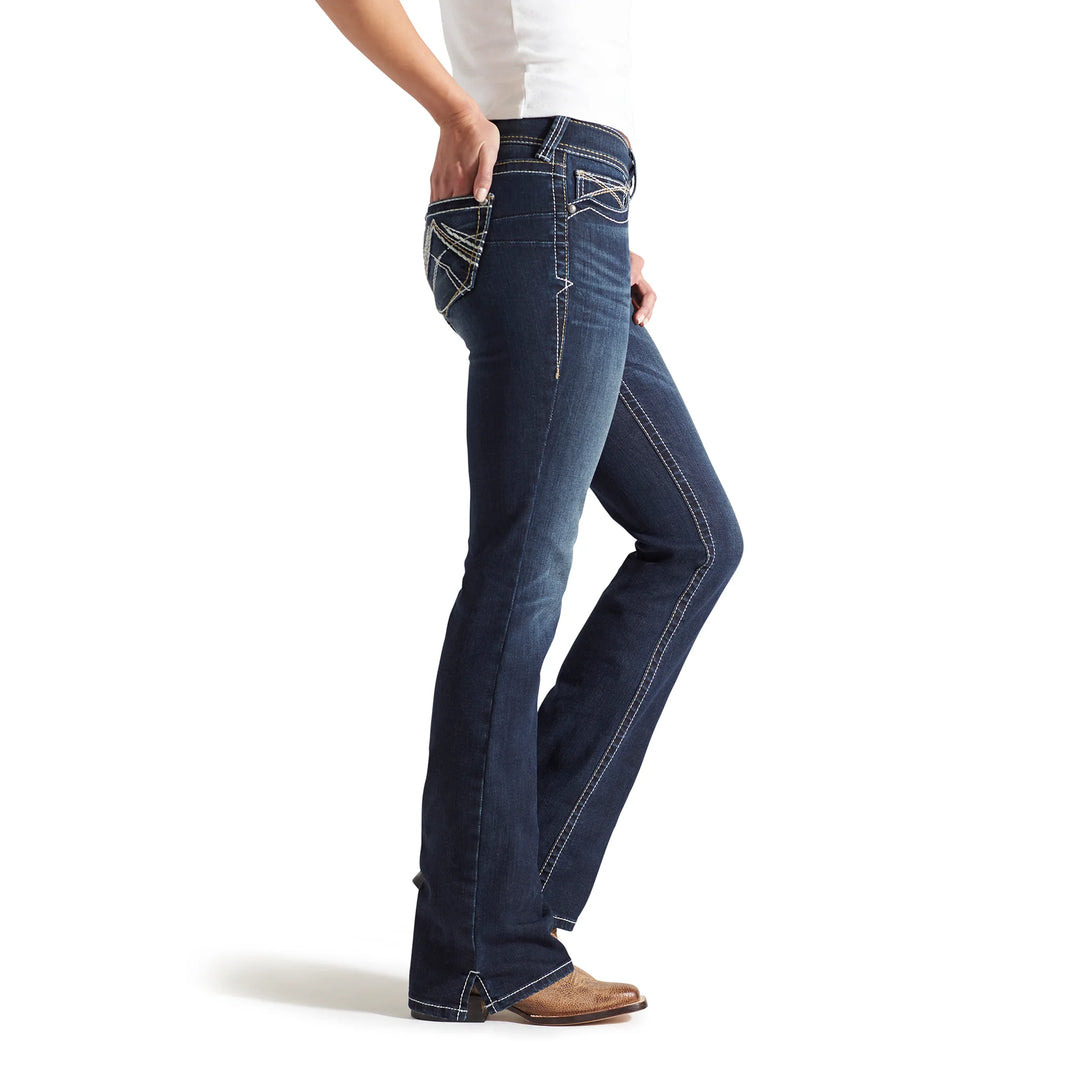 Ariat - Womens Real Mid Rise Whipstitch Ocean Jeans