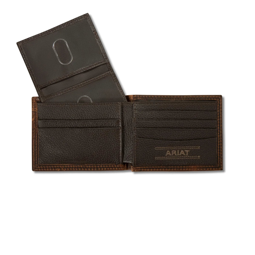 Ariat - Contrast Stitch Shield Bi-Fold Wallet Brown