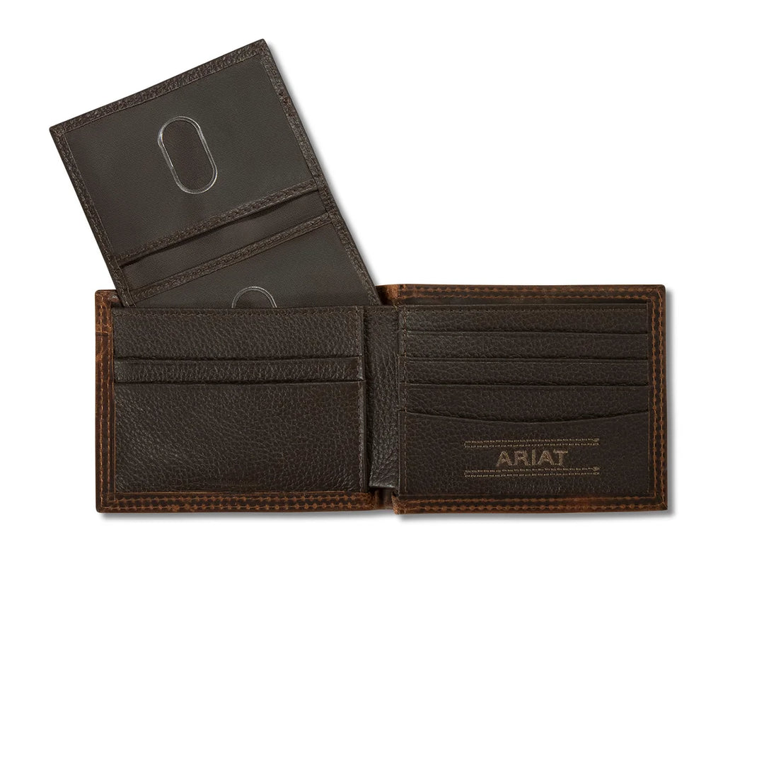 Ariat - Contrast Stitch Shield Bi-Fold Wallet Brown