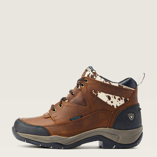 Ariat - Womens Terrain H20 Distressed Brown/Cow Print