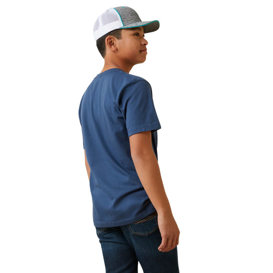 Ariat - Boys Cowboy Planks Tee Light Navy