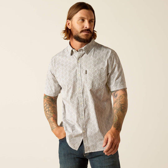 Ariat - Mens Morgan Modern White Short Sleeve Shirt