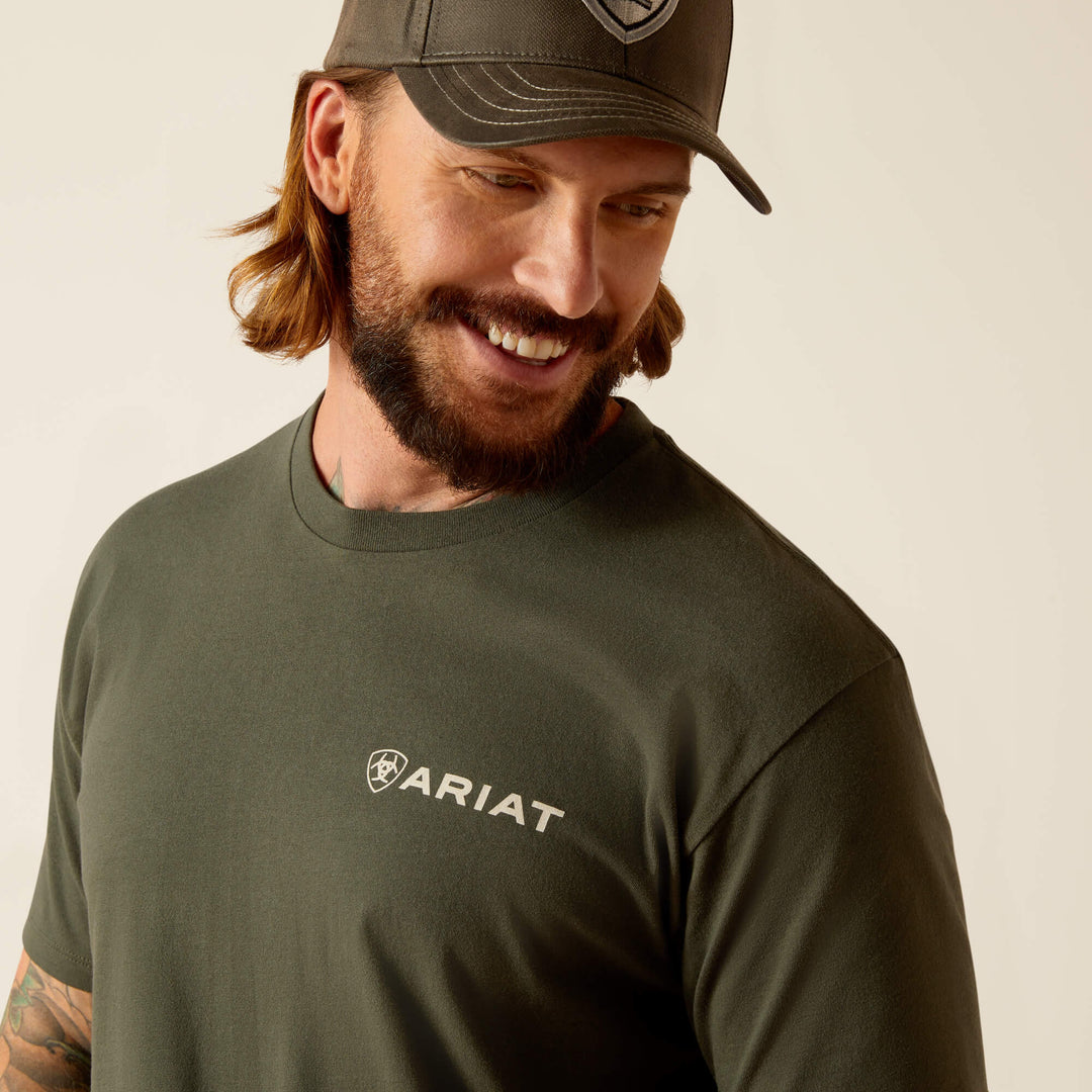 Ariat - Mens Dark Olive Camo Ring T-Shirt