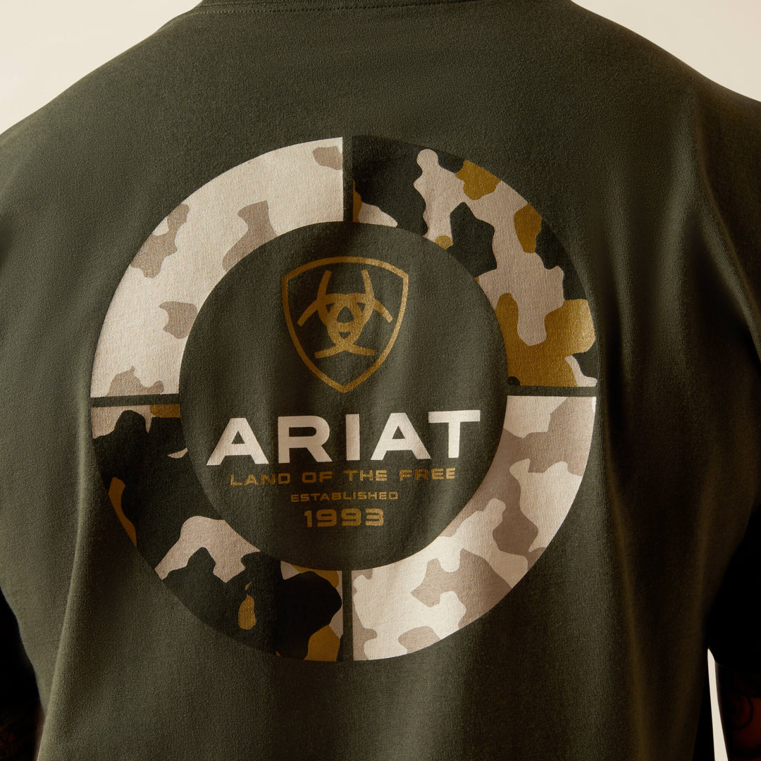 Ariat - Mens Dark Olive Camo Ring T-Shirt