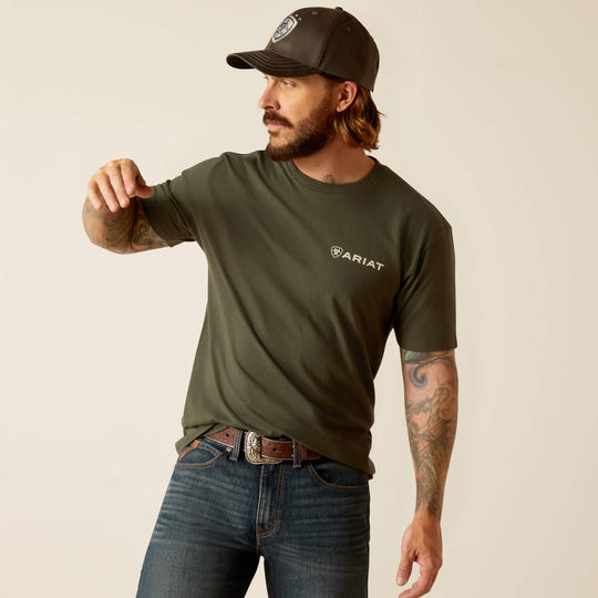 Ariat - Mens Dark Olive Camo Ring T-Shirt