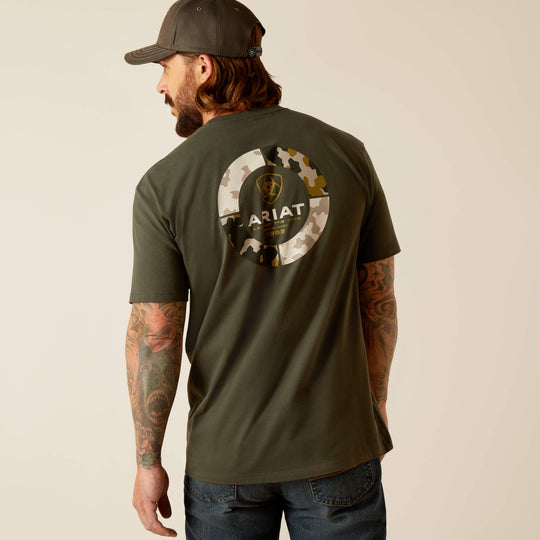 Ariat - Mens Dark Olive Camo Ring T-Shirt