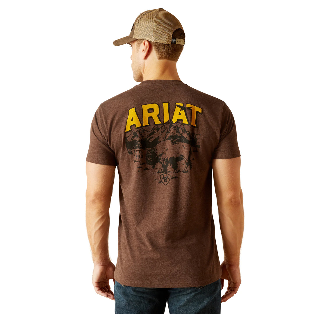 Ariat - Mens Bison Sketch Brown Tee