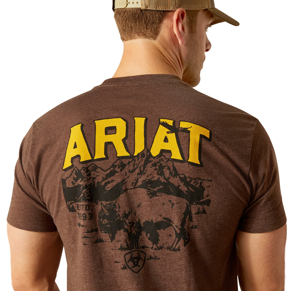 Ariat - Mens Bison Sketch Brown Tee