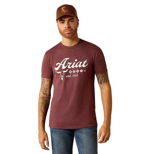 Ariat - Mens Boot Co Maroon Tee