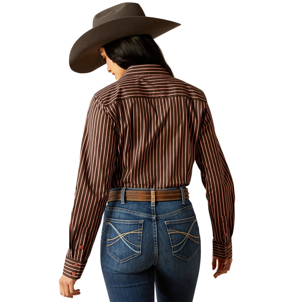 Ariat - Womens Kirby Mahogany Stripe Arena Shirt