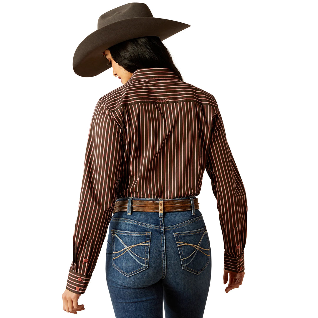 Ariat - Womens Kirby Mahogany Stripe Arena Shirt