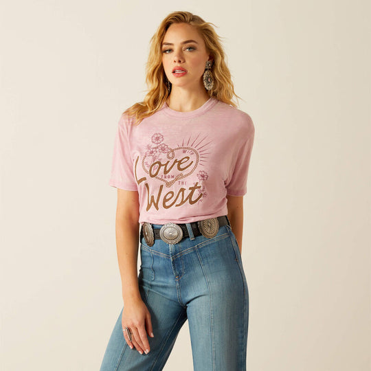 Ariat - Womens Pink West Zephyr Tee