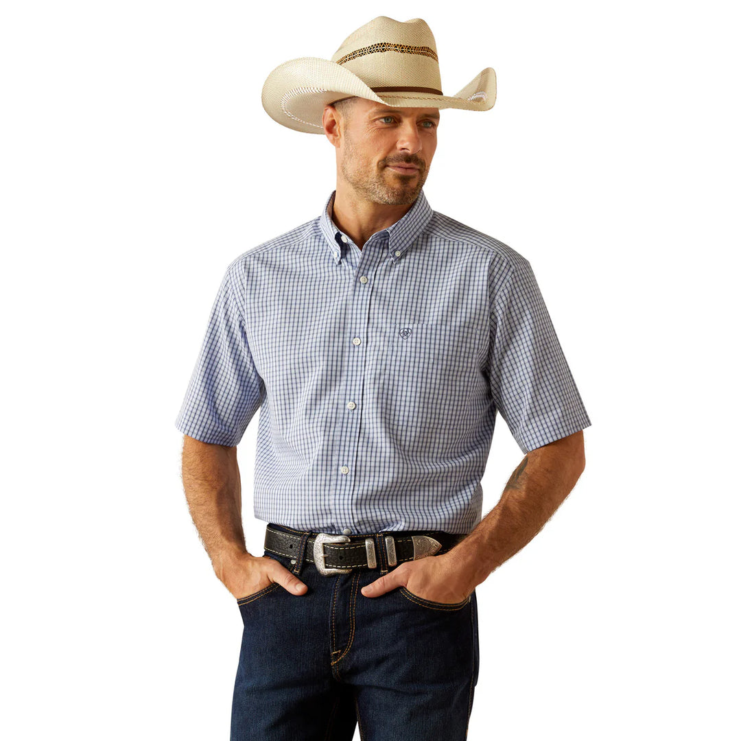 Ariat - Mens White Wrinkle Free Ozzy S/Sleeve Arena Shirt