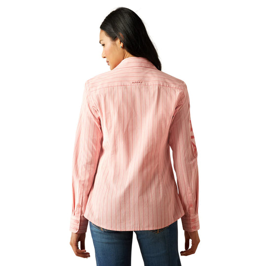 Ariat - Womens Wrinkle Resist Mauve Stripe Stretch Shirt