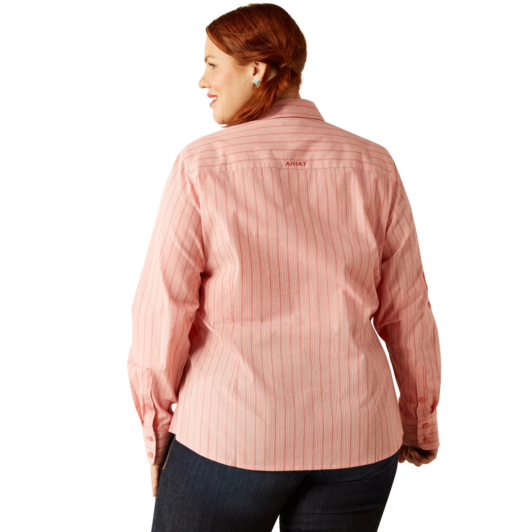 Ariat - Womens Wrinkle Resist Mauve Stripe Stretch Shirt