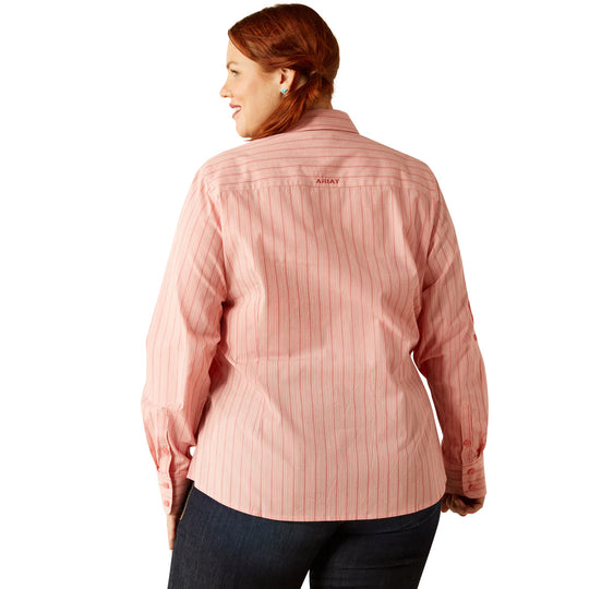 Ariat - Womens Wrinkle Resist Mauve Stripe Stretch Shirt