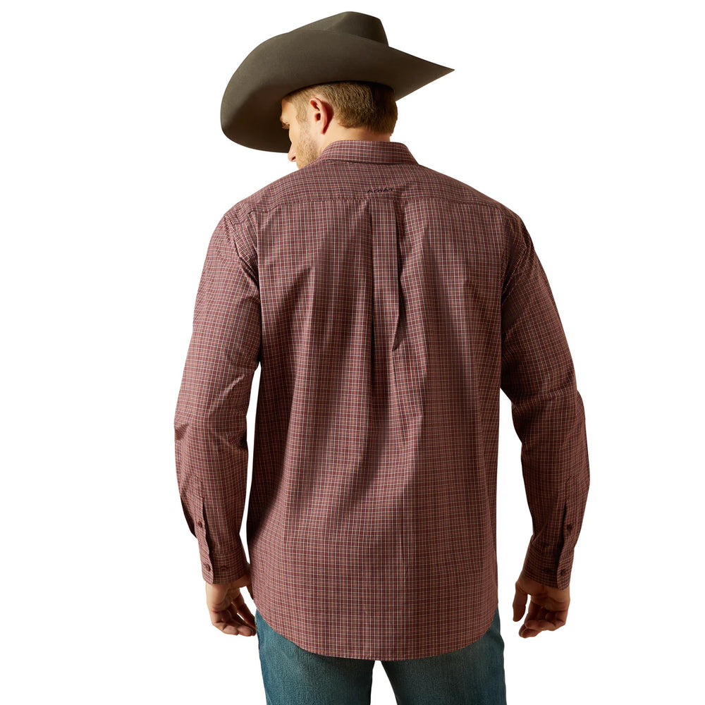 Ariat - Men's Pro Series Travis Burgundy LS Arena Shirt