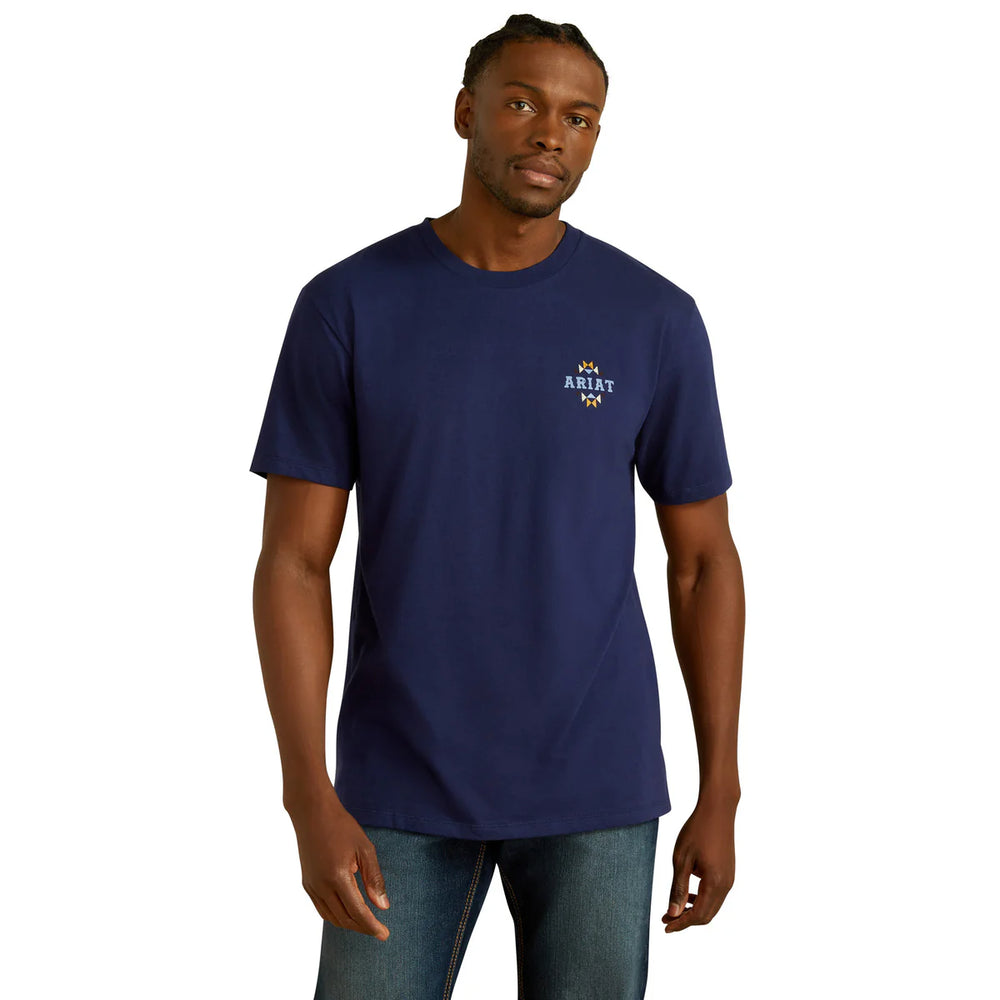 Ariat - Mens Blue Woven West T-Shirt