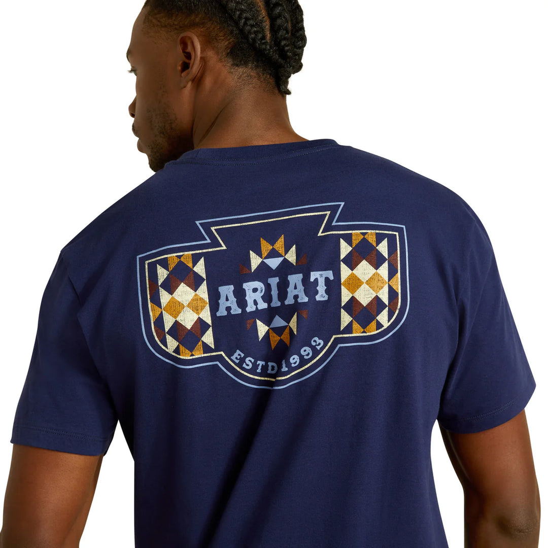 Ariat - Mens Blue Woven West T-Shirt