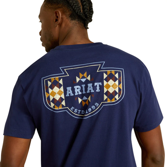 Ariat - Mens Blue Woven West T-Shirt