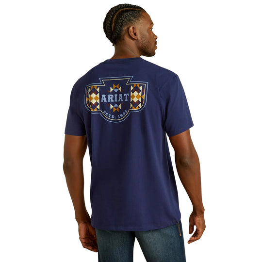 Ariat - Mens Blue Woven West T-Shirt