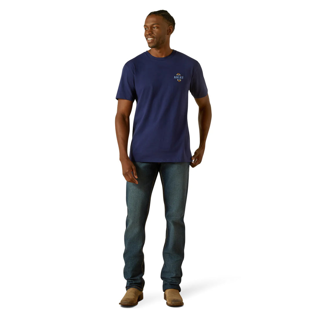 Ariat - Mens Blue Woven West T-Shirt