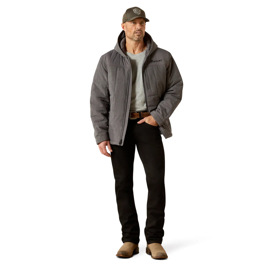 Ariat - Men's Grey Crius Hooded Insulated Jacket