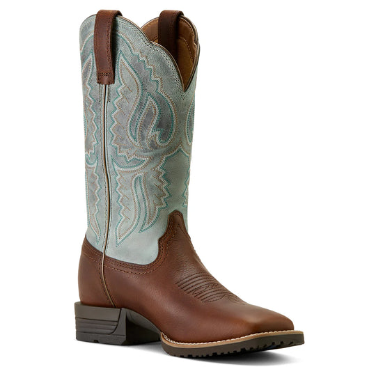 Ariat - Womens Hybrid Ranch Worn Denim Wide Square Toe Boot