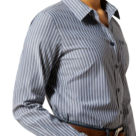 Ariat - Women's Blue Stripe Team Kirby Stretch Shirt