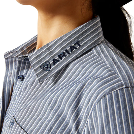 Ariat - Women's Blue Stripe Team Kirby Stretch Shirt