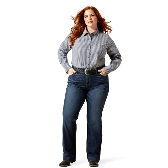 Ariat - Women's Blue Stripe Team Kirby Stretch Shirt