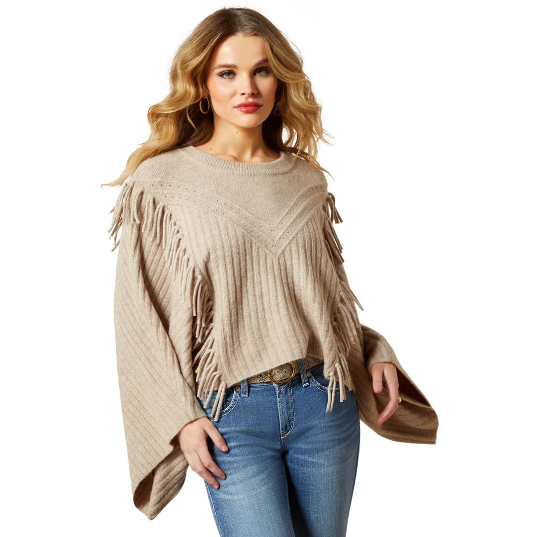 Ariat - Women's Lia Poncho Sweater Oatmeal Heather