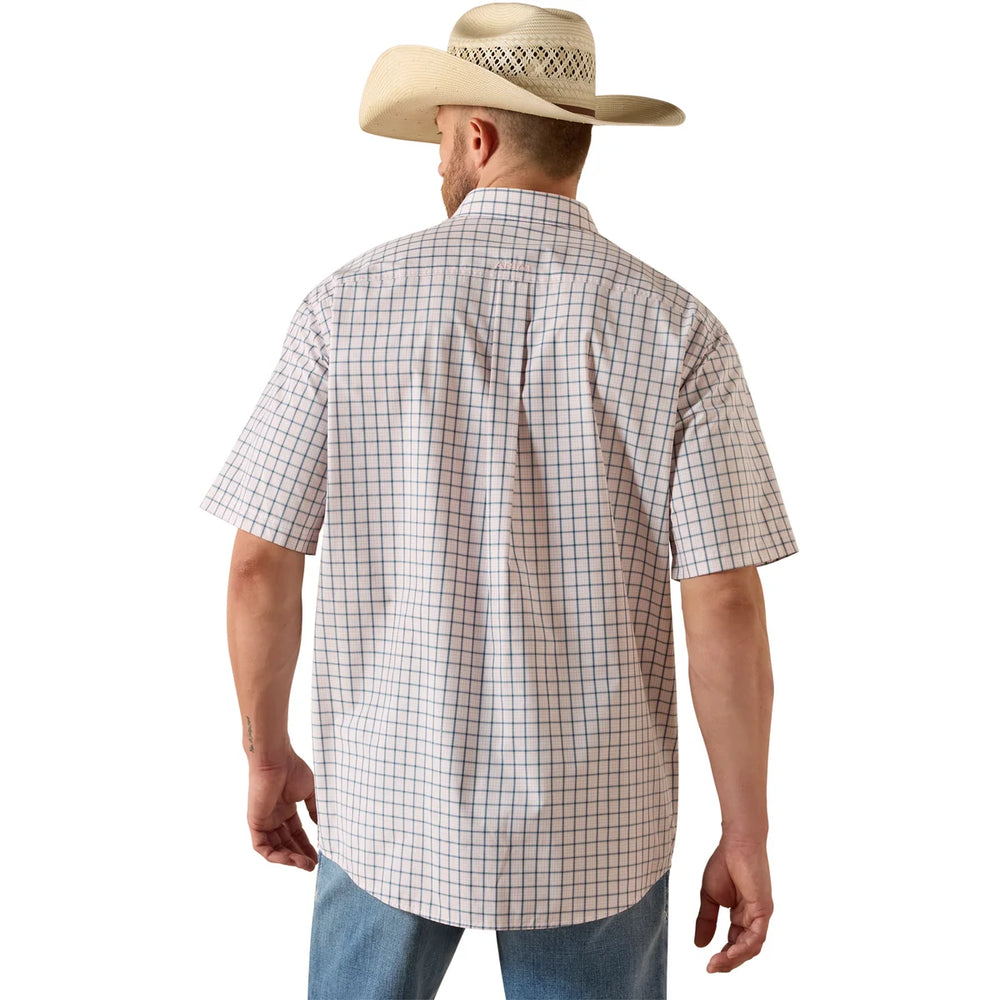 Ariat - Mens Pro Series Tex White Plaid Classic Fit SS Shirt