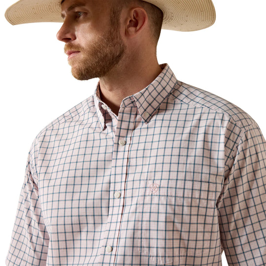 Ariat - Mens Pro Series Tex White Plaid Classic Fit SS Shirt