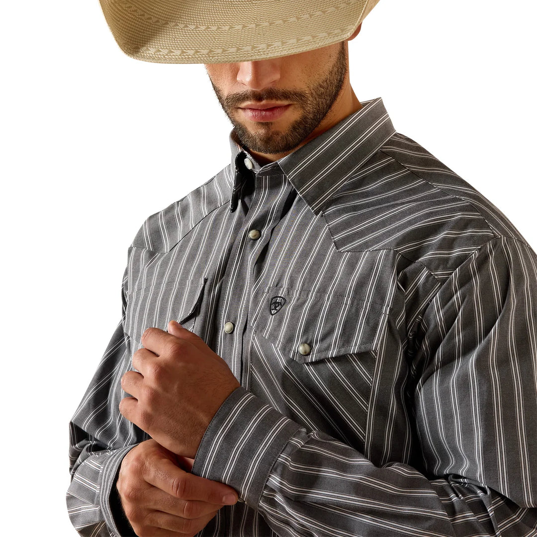 Ariat - Men's Pro Series Theron Grey Classic Fit Snap Shirt