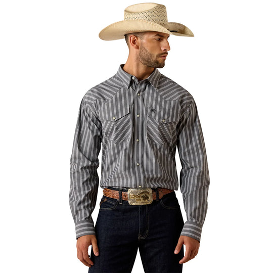 Ariat - Men's Pro Series Theron Grey Classic Fit Snap Shirt