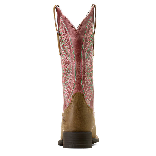 Ariat - Women's Dusty Pink Round Up Ruidoso Wide Toe Western Boot