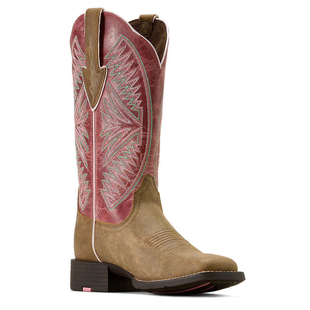 Ariat - Women's Dusty Pink Round Up Ruidoso Wide Toe Western Boot