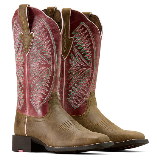 Ariat - Women's Dusty Pink Round Up Ruidoso Wide Toe Western Boot