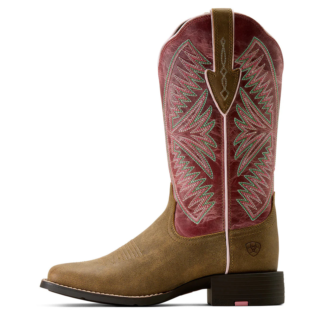 Ariat - Women's Dusty Pink Round Up Ruidoso Wide Toe Western Boot