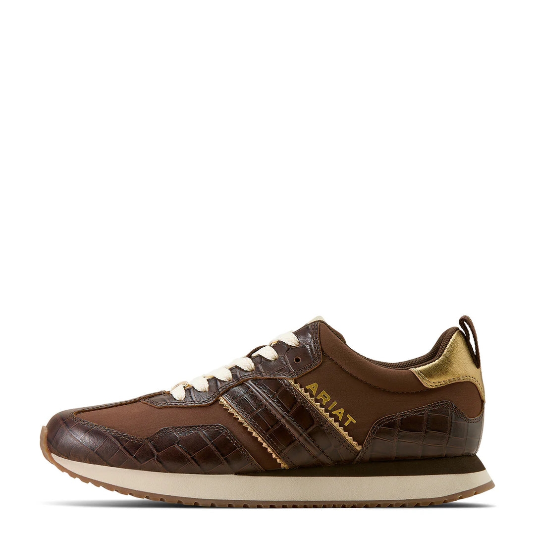 Ariat - Women's Ranch Runner Aged Tan/Luxe Espresso Croc Print