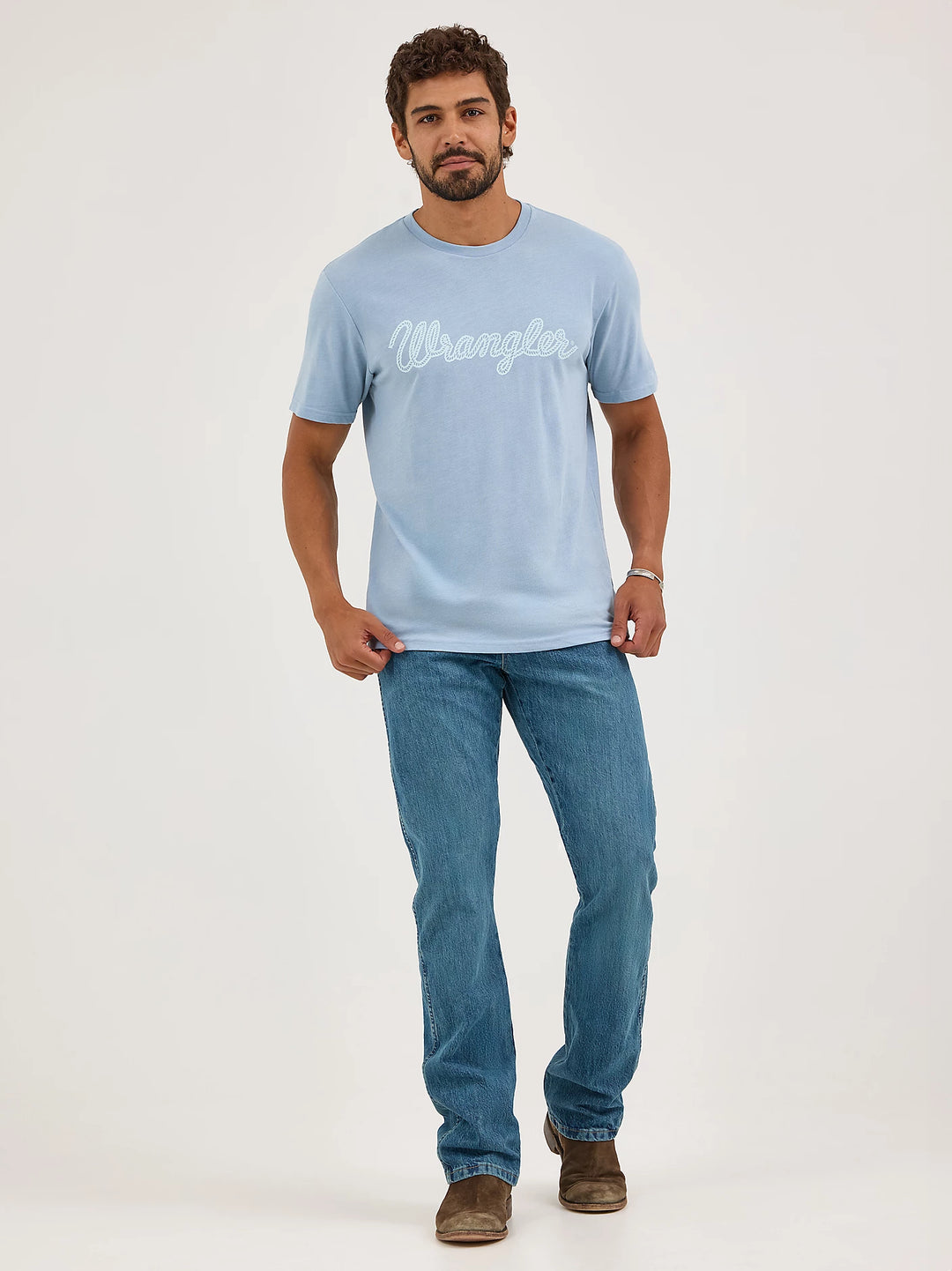 Wrangler - Mens Pale Blue Roper Tee