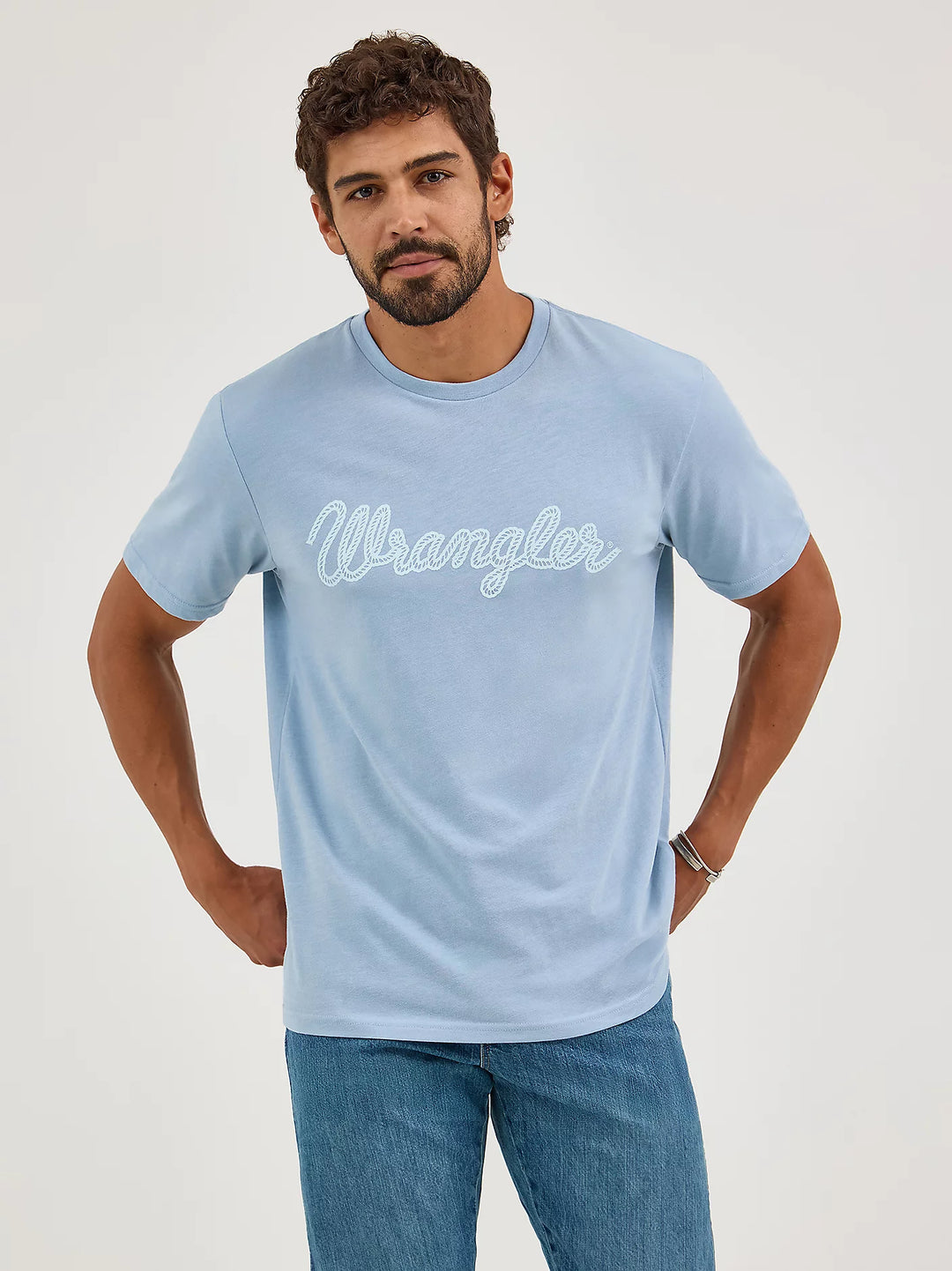 Wrangler - Mens Pale Blue Roper Tee