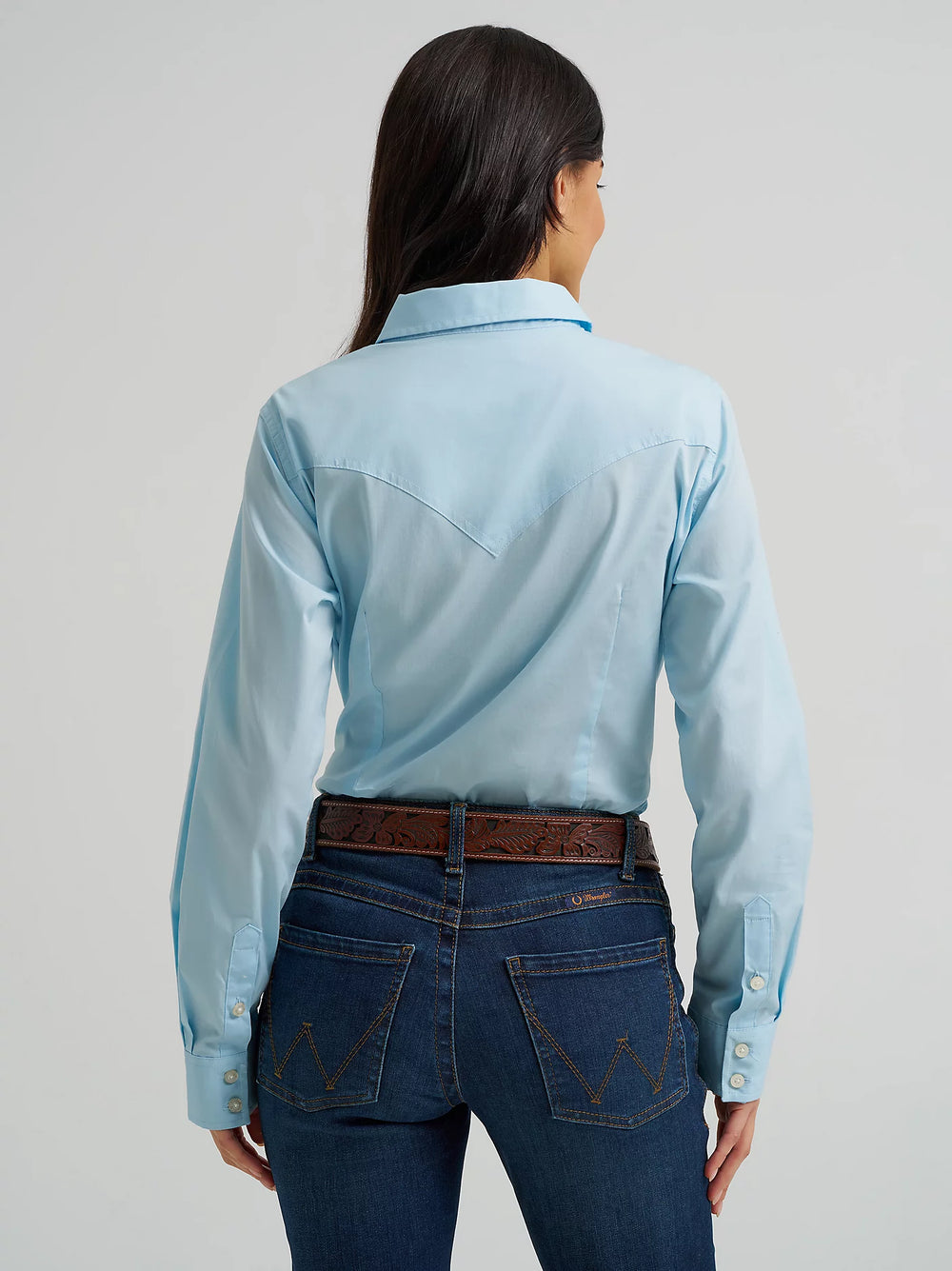 Wrangler - Womens Cool Blue Button Down Arena Shirt