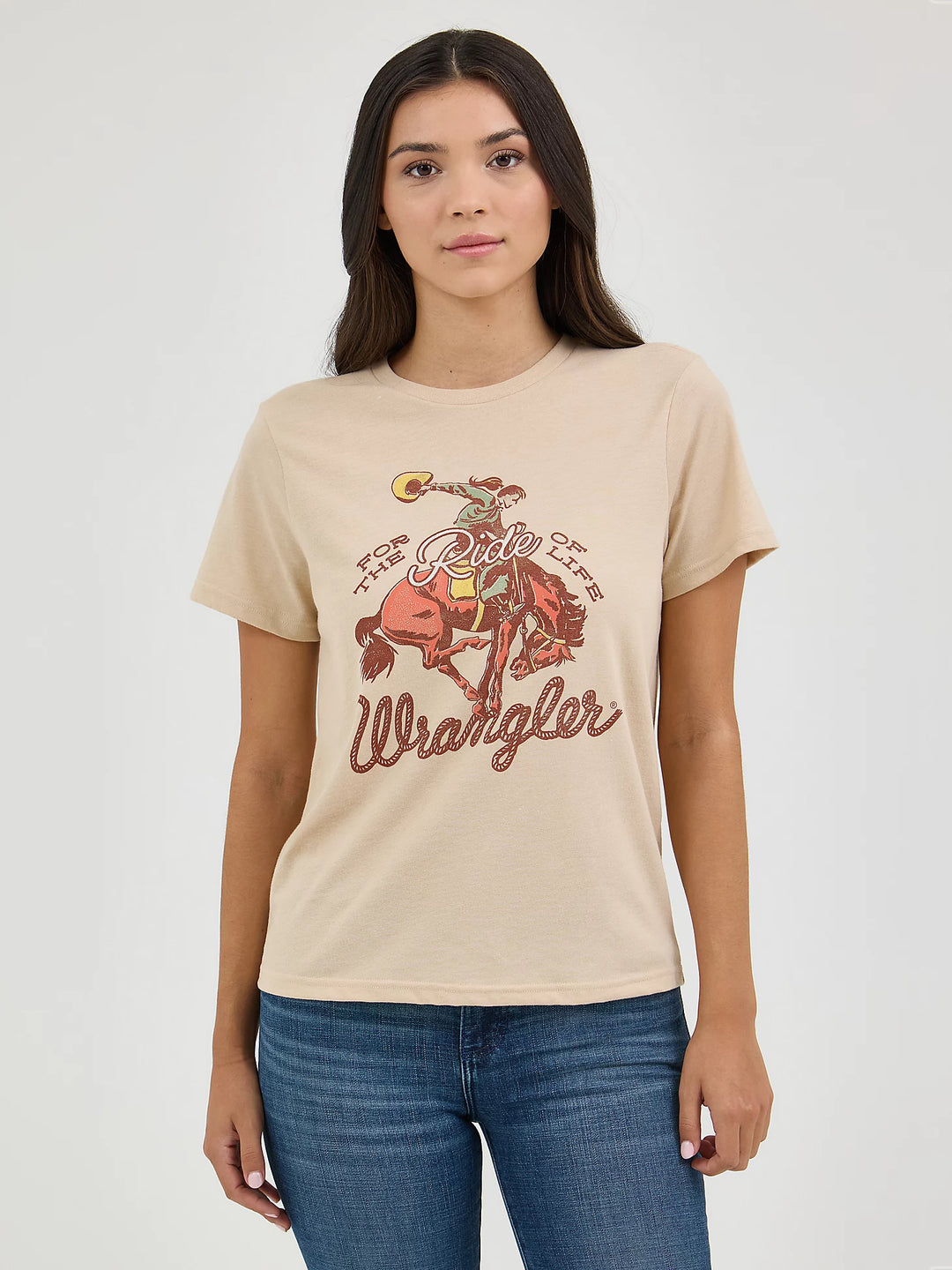 Wrangler - Womens Cream Bucker Tee